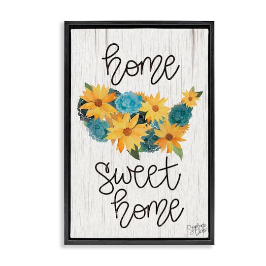 Stupell Industries Floral Americana Phrase Floater Framed Art